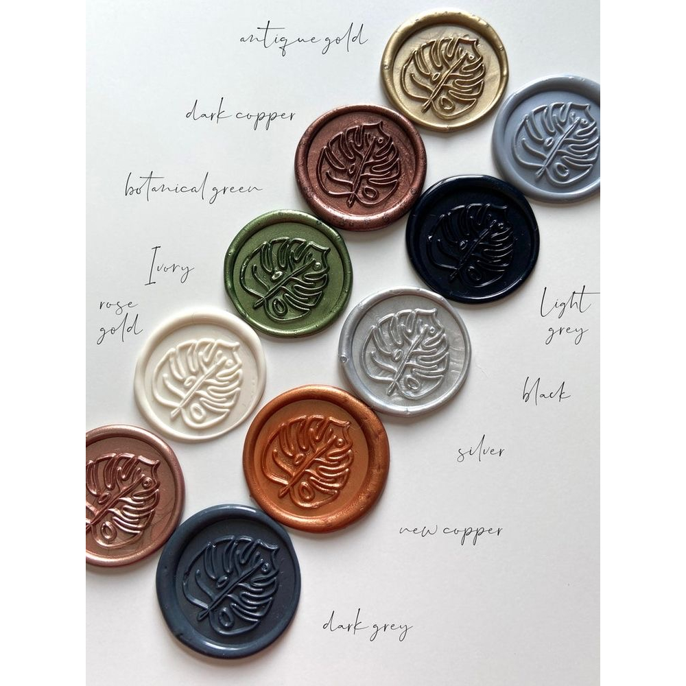 

MONSTERA / Wax Seal Sticker Undangan Vintage / Tanpa Minimum / 1 Pcs/ Termasuk Double tape / Lilin Wax Seal Vintage