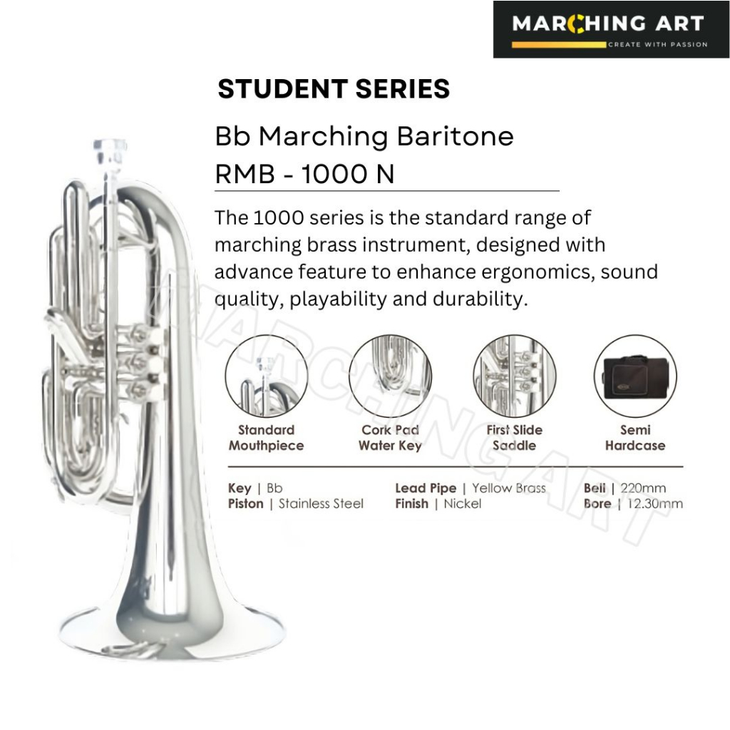 Bb Marching Baritone ROYALE RMB-1000N Nickel