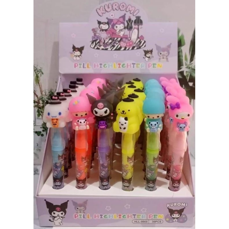 

6pc HIGHLIGHTER PEN / PENGHAPUS KUROMI / PULPEN SANRIO