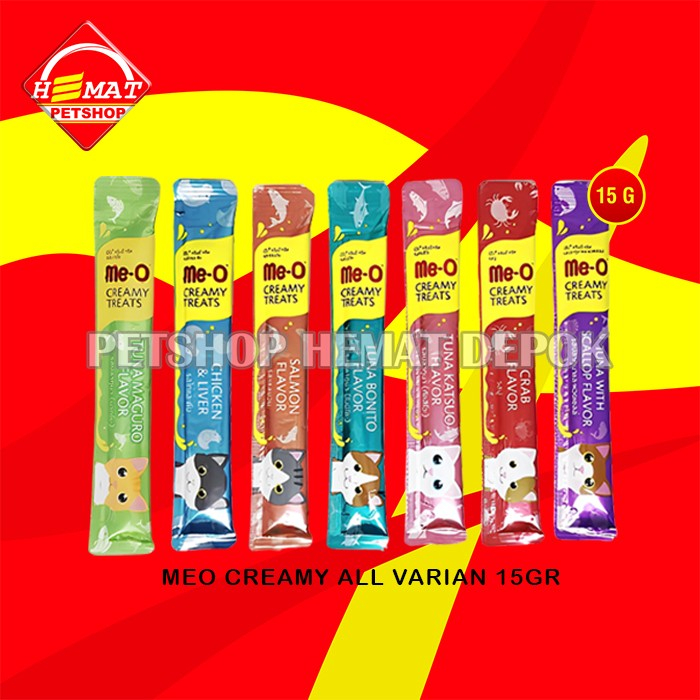 Snack treats Kucing Meo Creamy Mix All varian 15 Gram