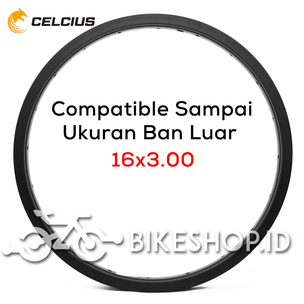 Velg Sepeda Rims Celcius Alloy 16&quot; Hitam 20H Single Wall Sumax SHHT Celcius | High Quality