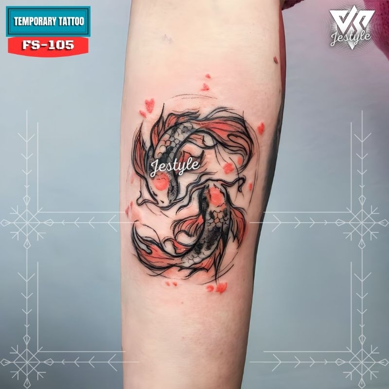 [FS-105] Tato Temporer Temporary Tattoo ikan koi