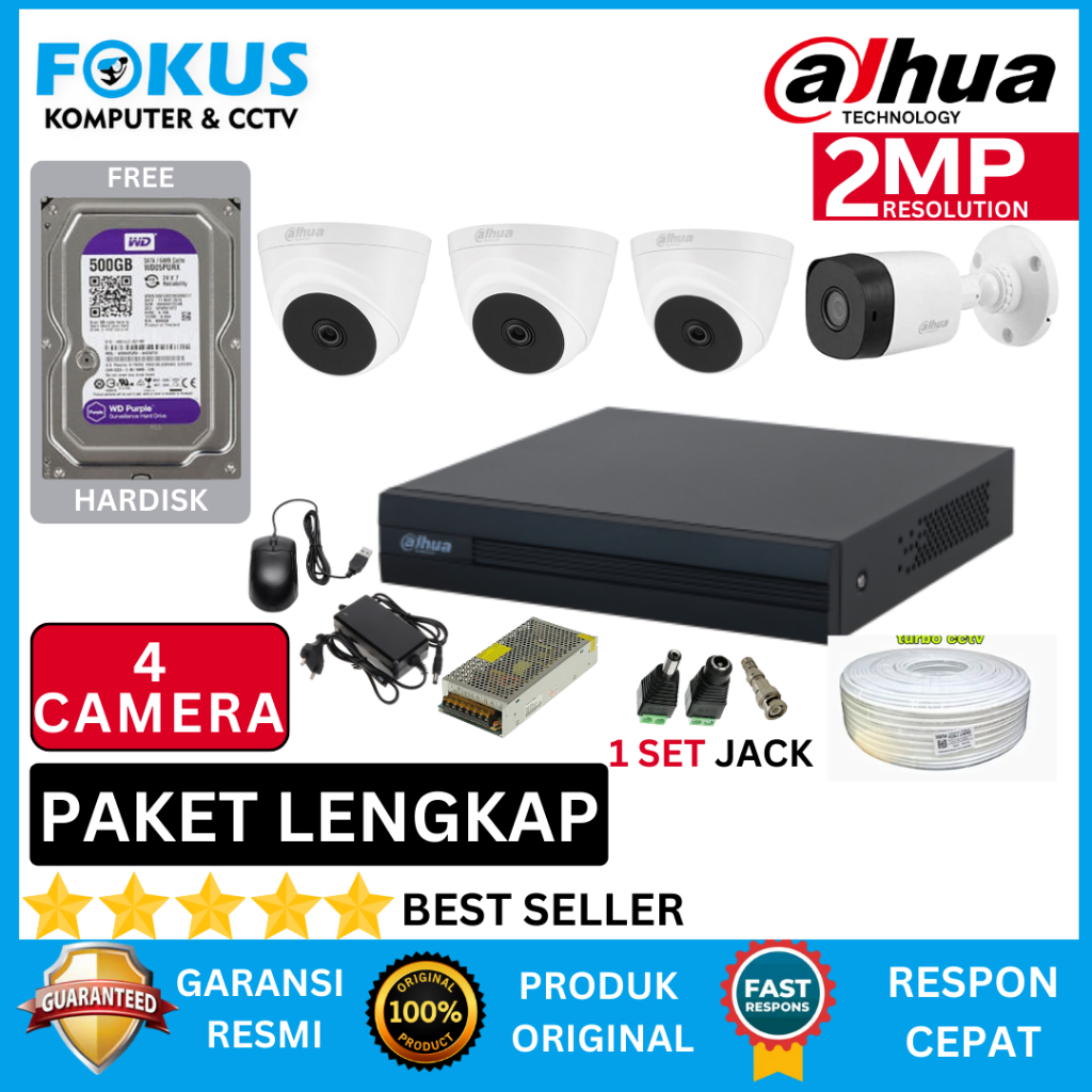 Paket CCTV 2MP 4/8 Channel Dahua