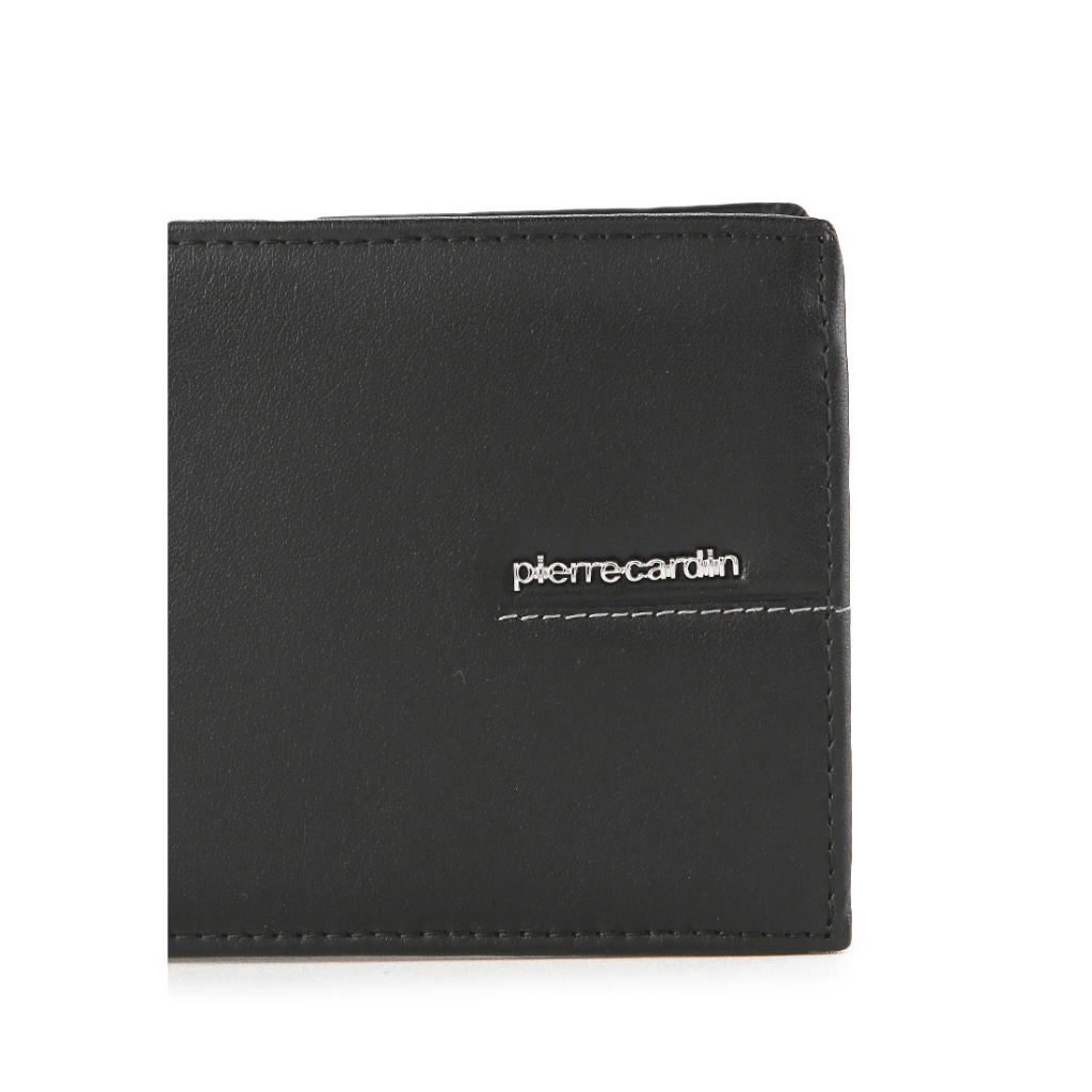 Pierre Cardin Dompet Lipat Pendek Pria Kulit Leather Men Short Wallet ORI 111429502BLA-Hitam