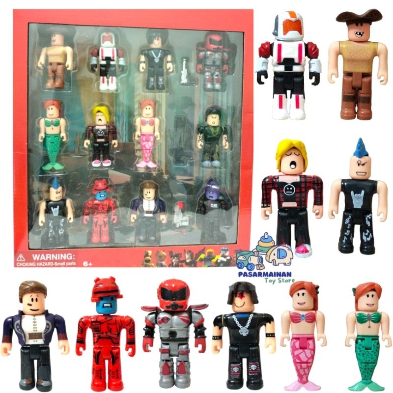 Roblox Box Set 12 New Series Minifigure Pajangan Topper Mainan Kado cowok