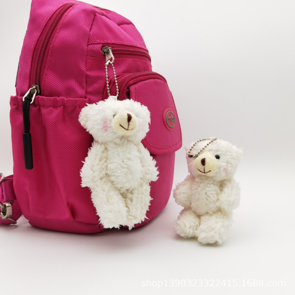 Zoomstation [Hadiah Gratis] Tas Pesona Beruang Lucu Gantungan Kunci Boneka Plush Kartun Beruang