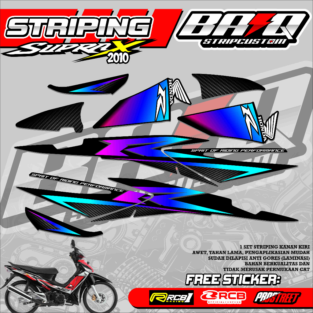 STICKER STRIPING SUPRA X 2010 - STRIPING SUPRA X 2010 PREMIUM GRAFIK 01