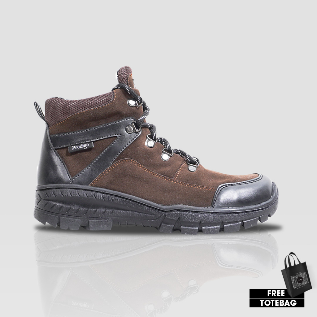 Prodigo * Sepatu Hiking Pria Tambora Brown I Sepatu Olahraga Outdoor Original I Sepatu Gunung Advent