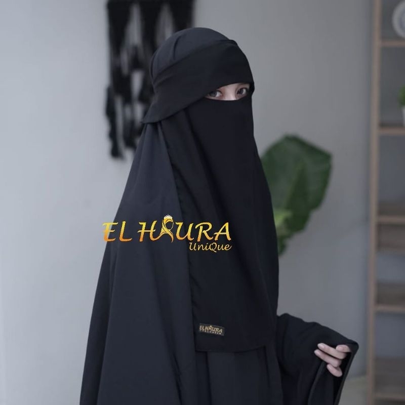 Niqab Bandana Poni Kancing JetBlack