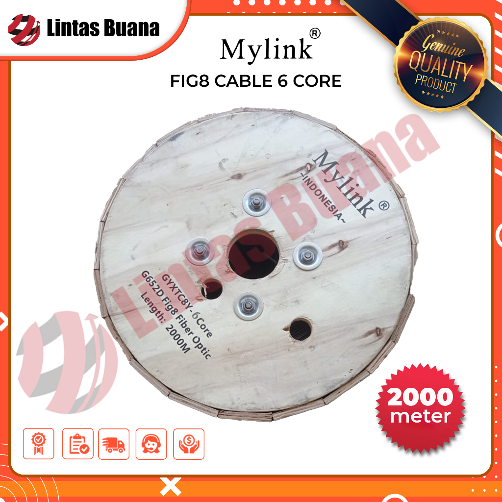 Kabel Fiber Optik  6 core figure 8 2km Mylink
