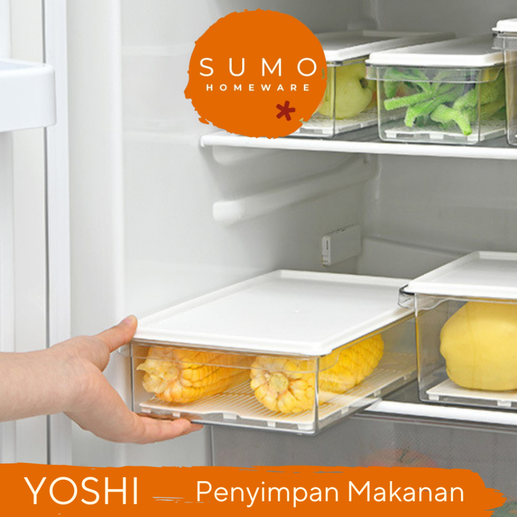 【SUMO】52 BANZAI Fresh Box Food Mudah Penyimpanan Serbaguna Minimalis Tempat Tumpuk Makanan Freezer Estetika Storage Box Makanan Estetis Penyimpanan Daging Sayuran Transparan