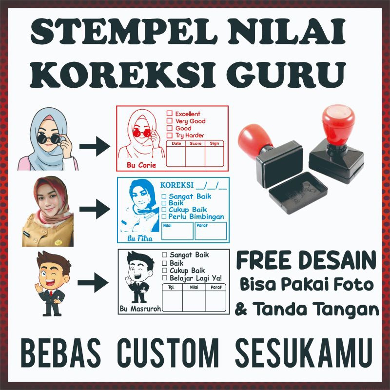 

stempel guru / stempel custom / stempel koreksi / stempel nilai / stempel checked / stempel warna