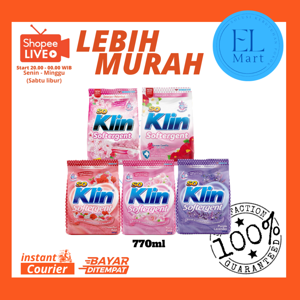 770 gr SOKLIN SOFTERGENT / Detergen Bubuk Soklin