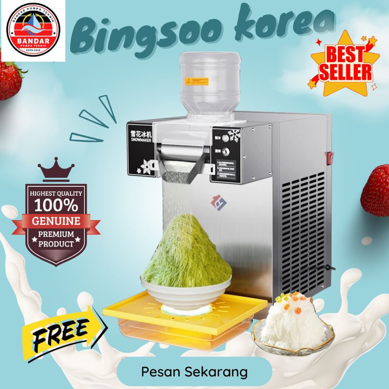 Mesin Snow Maxer Ice Bingsu Korea 360W Mesin Cukur Es Serpihan Salju Otomatis Mesin Pembuat Salju Es