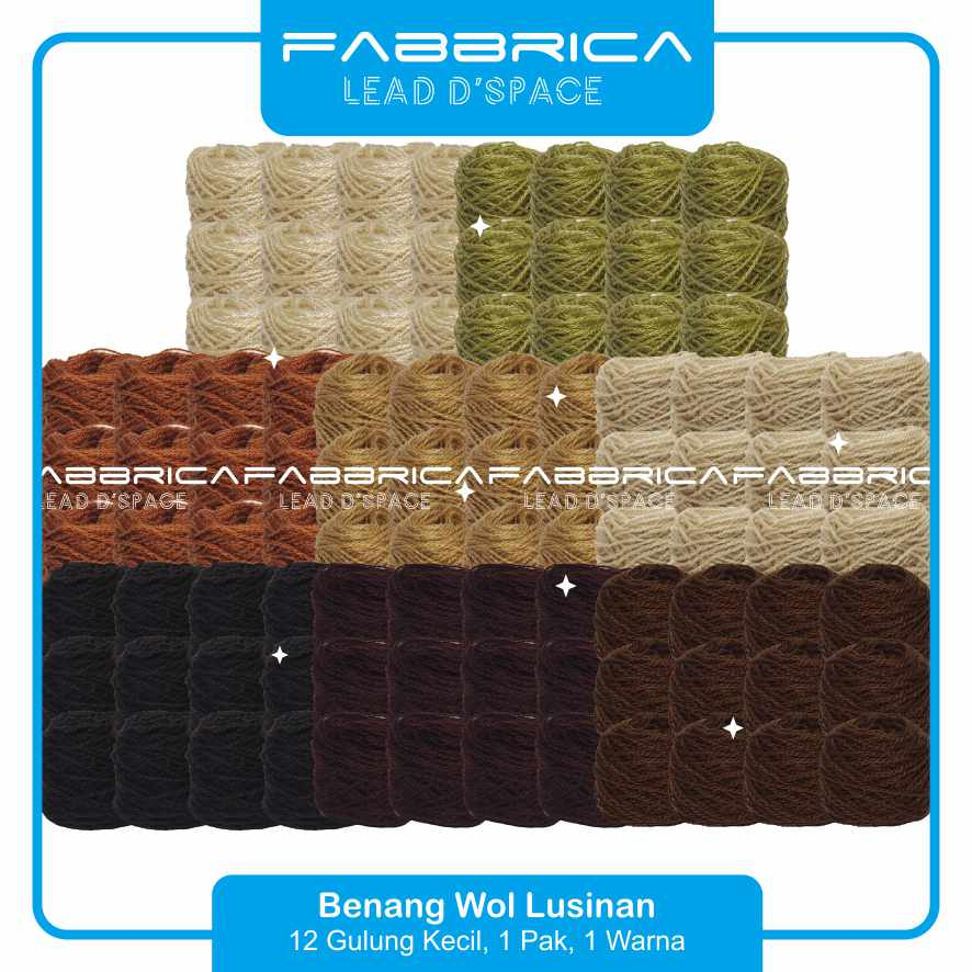 Fabbrica - Benang Wol Vonel Lusinan 12pcs Kecil Coklat Kopi Krem / Benang Wool Rajut Sulam Kristik V
