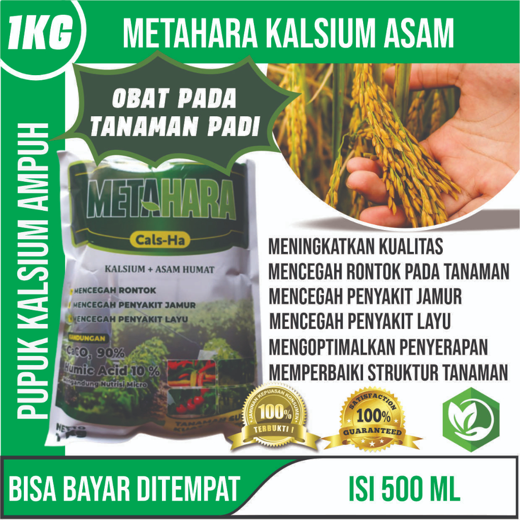 PUPUK METAHARA isi Kg untuk Cegah Kerdil dan Hawar Tanaman Padi - Pupuk Serbuk dan Semprot Padi terb