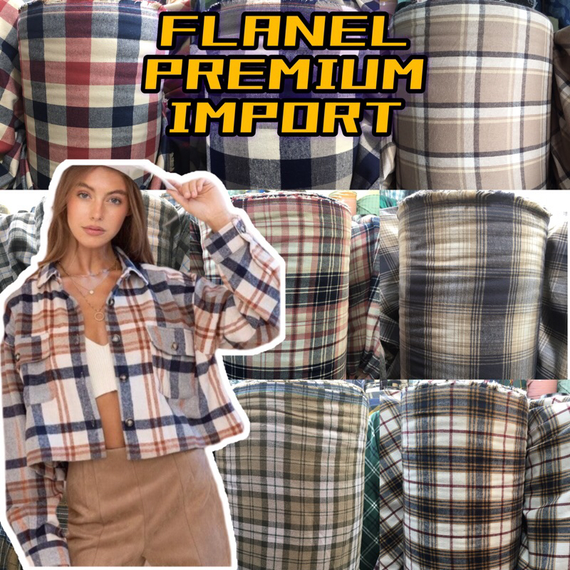 TERMURAH(HARGA 0,5m) KAIN KOTAK KOTAK TARTAN BAHAN FLANEL / FLANNEL
