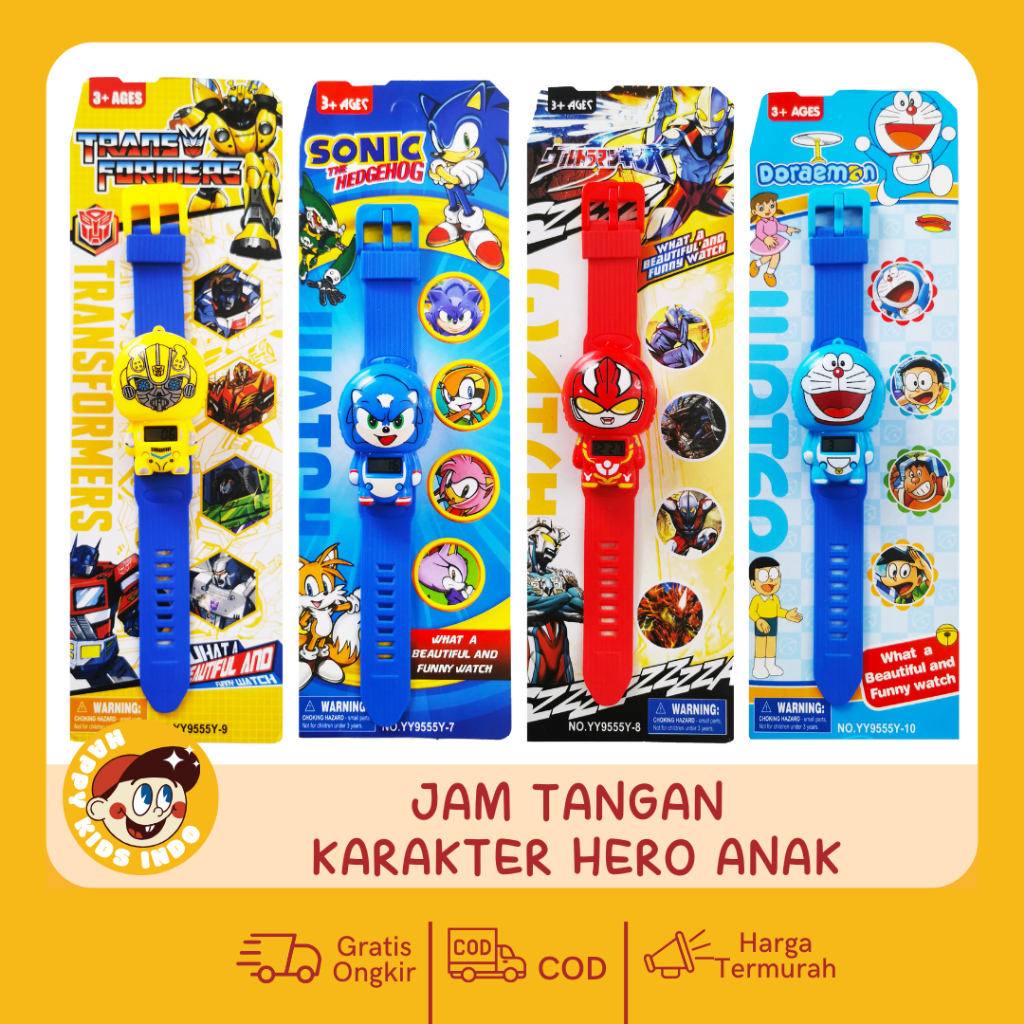Jam Tangan Anak Karakter Robot Superhero & Minnie LOL - Jam Anak Sekolah SD Perempuan Laki-laki