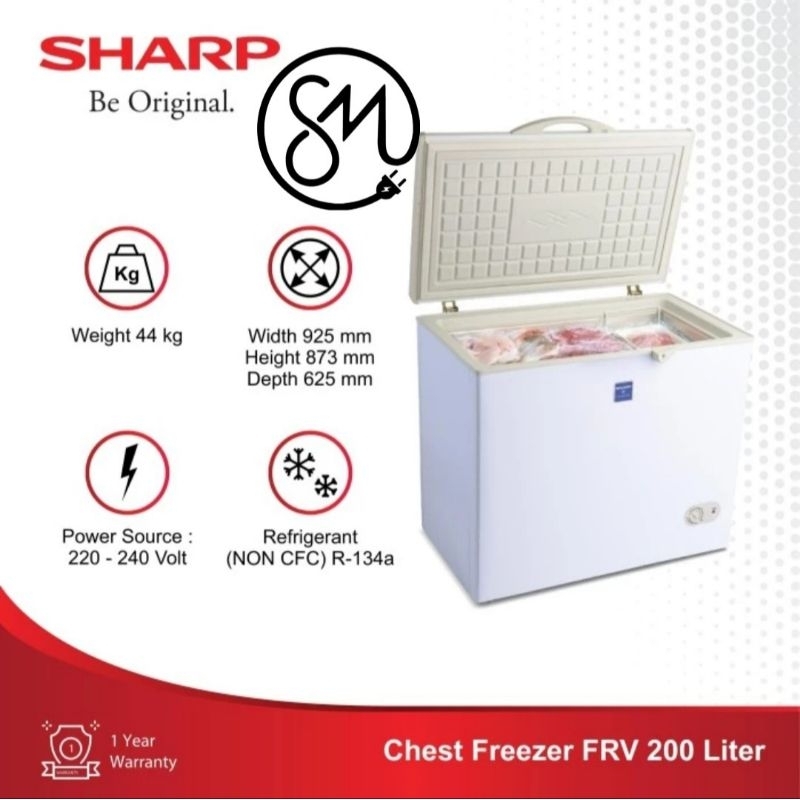 Chest Freezer Box Sharp FRV-200 200 Liter FRV200