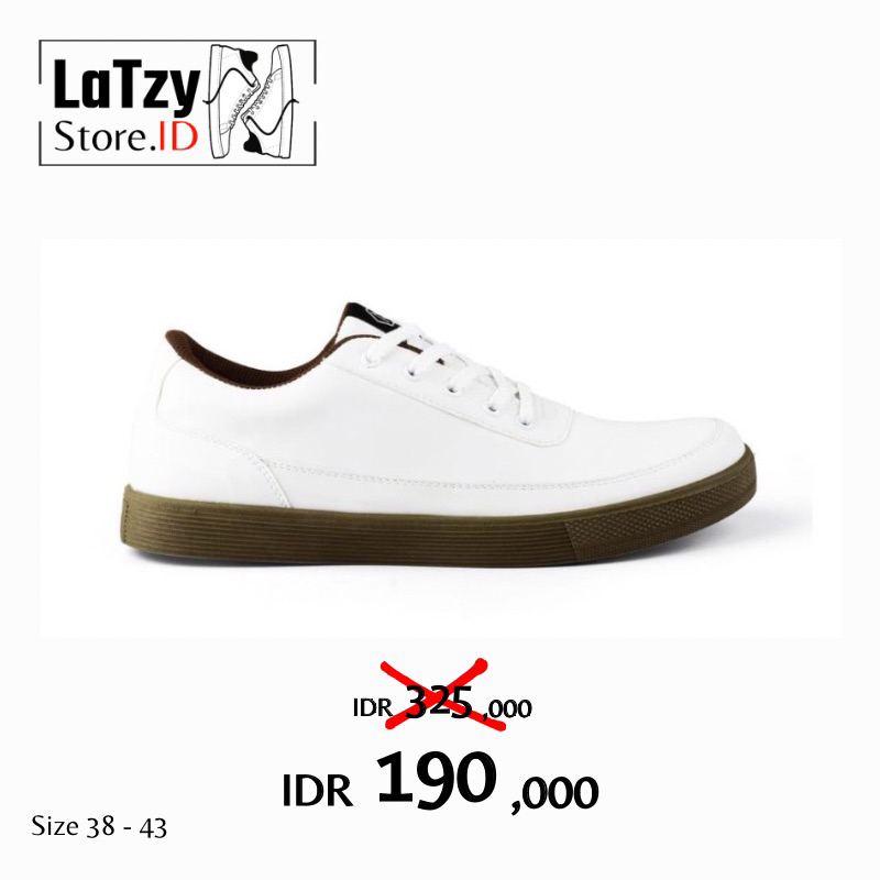 SNEAKERS PRIA PUTIH COKLAT NAZ - sneakers pria - sneakers putih - sneakers murah