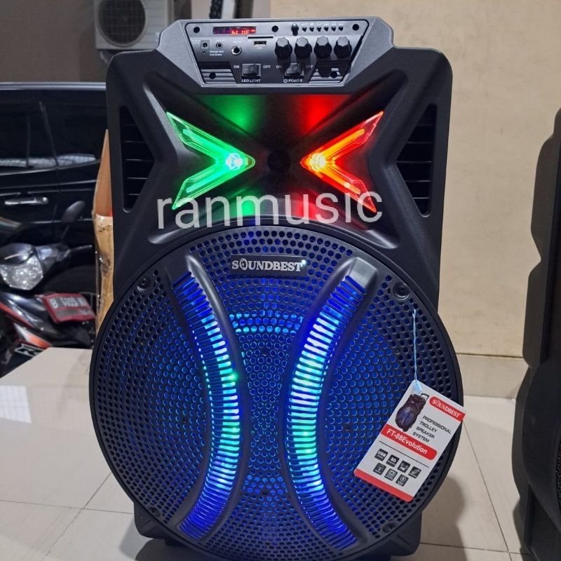 SPEAKER BLUETOOTH PORTABLE SOUNDBEST 15 INCH FT88 ORIGINAL AKTIF FT 88
