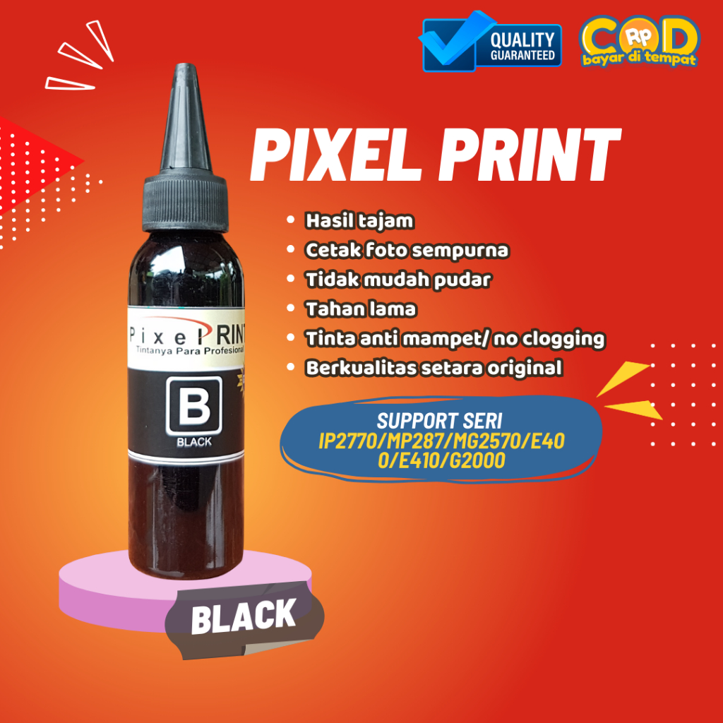 Tinta Canon Pixel Print Black Ip2770 Mp 287 IP1980 IP 2770 IP2780 IP2180 MP258 MP237 MP285 E410 E510
