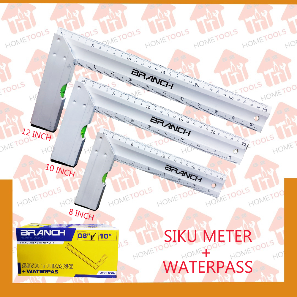 Siku Meter Waterpass Aluminium Branch Penggaris Besi Sudut Aluminium