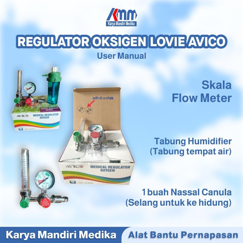 Regulator Oksigen Avico ( Pasang Ditabung Oksigen ) Lovie Avico