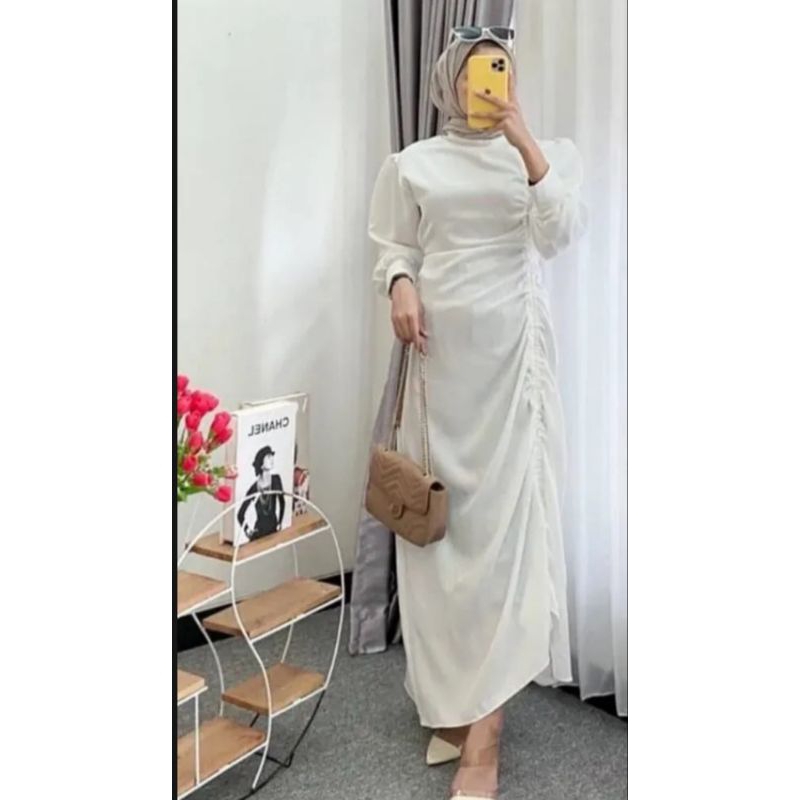 gamis dress perempuan KIMORA DEWASA model serut COUPLE KIMORA bahan crinkle PREMIUM