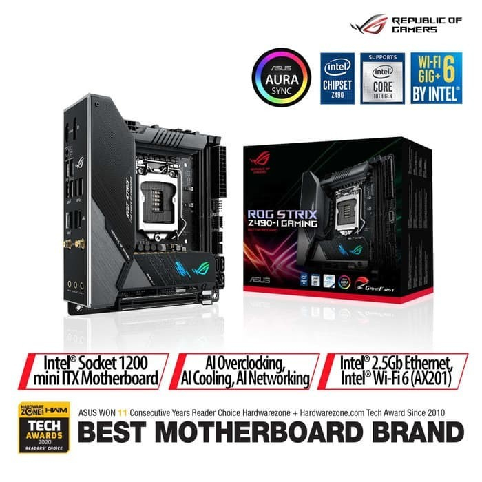 ASUS ROG Strix Z490-I Gaming Intel Z490 LGA 1200 Mini ITX Motherboard