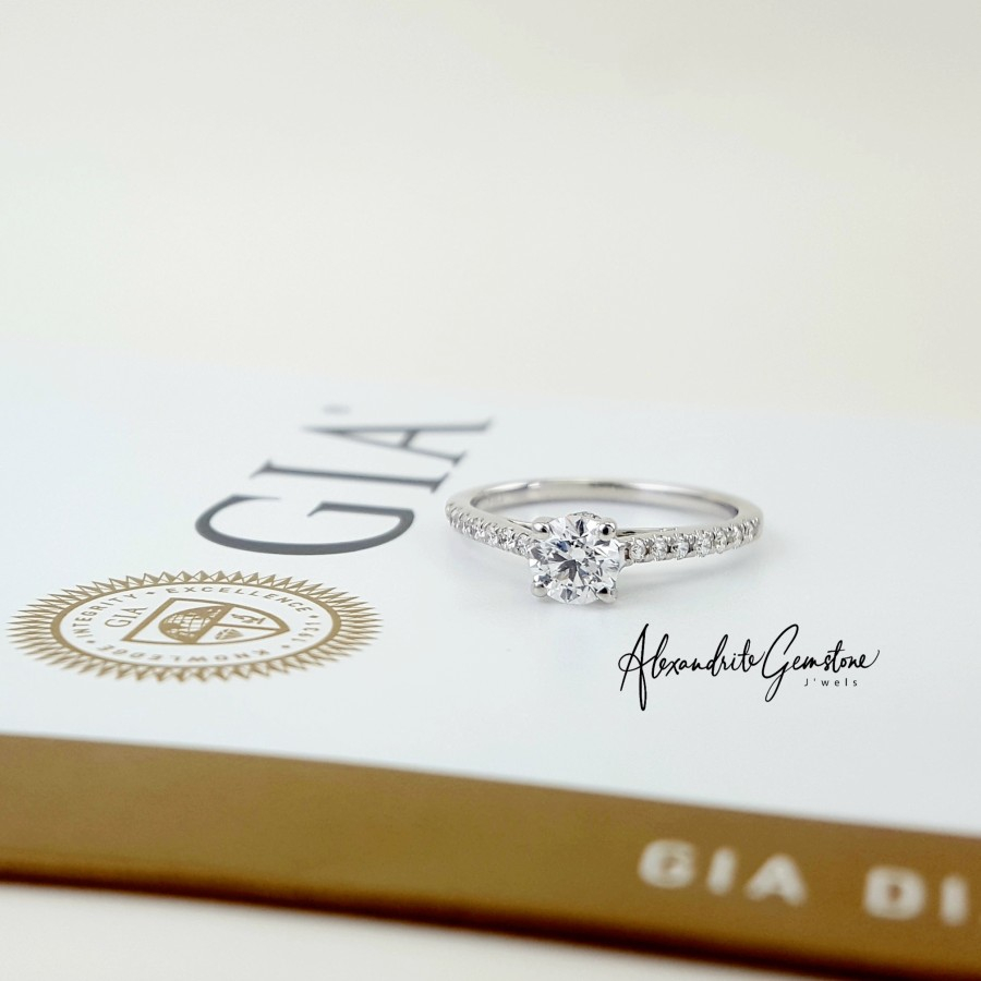 AG Jewellery D0921004 Cincin Berlian GIA Certificate 0.43ct E VVS2 3E
