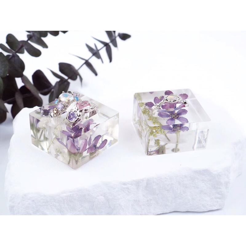 Cetakan Silikon Tatakan Cincin / Cetakan Tempat Cincin / Cetakan Resin Kotak Bulat Oval Set Monte Ma