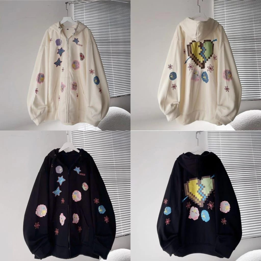 BATTLE CLUB ZIPPER JACKET OUTWEAR WANITA OVERSIZE