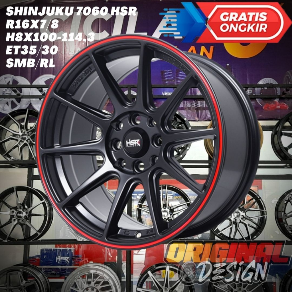 Velg Mobil Mazda2 , Avega , Soluna , Baleno , HSR SHINJUKU Ring 16 R16