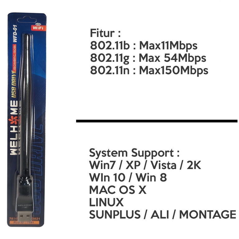 USB Drive Wifi Dongle WELHOME WFD-01 - Penguat Sinyal Wifi