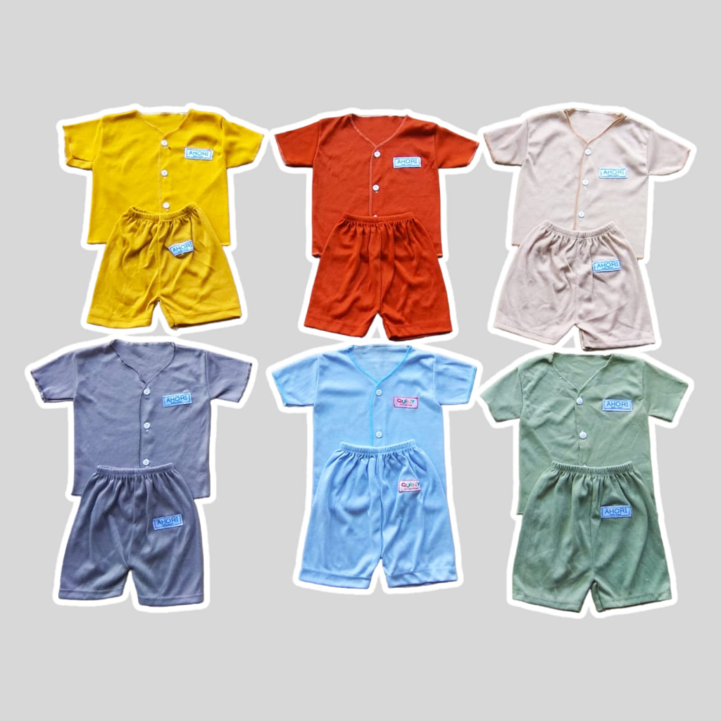 3 Setel Pendek Baju Bayi Newborn Set Baru Lahir Perempuan Laki laki Bahan Lembut