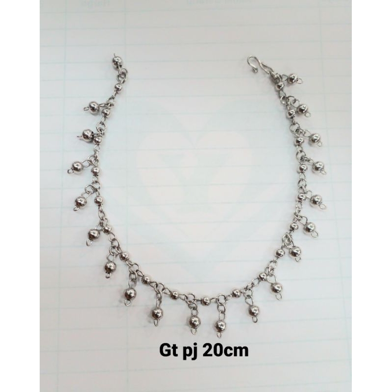 Gelang tangan wanita bola jurai besi putih