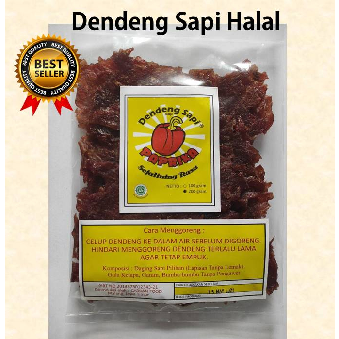 Dendeng Daging Sapi Kering Manis Halal Cap Paprika Sejatining Rasa Tanpa Di Jemur Lagi 200 Gram