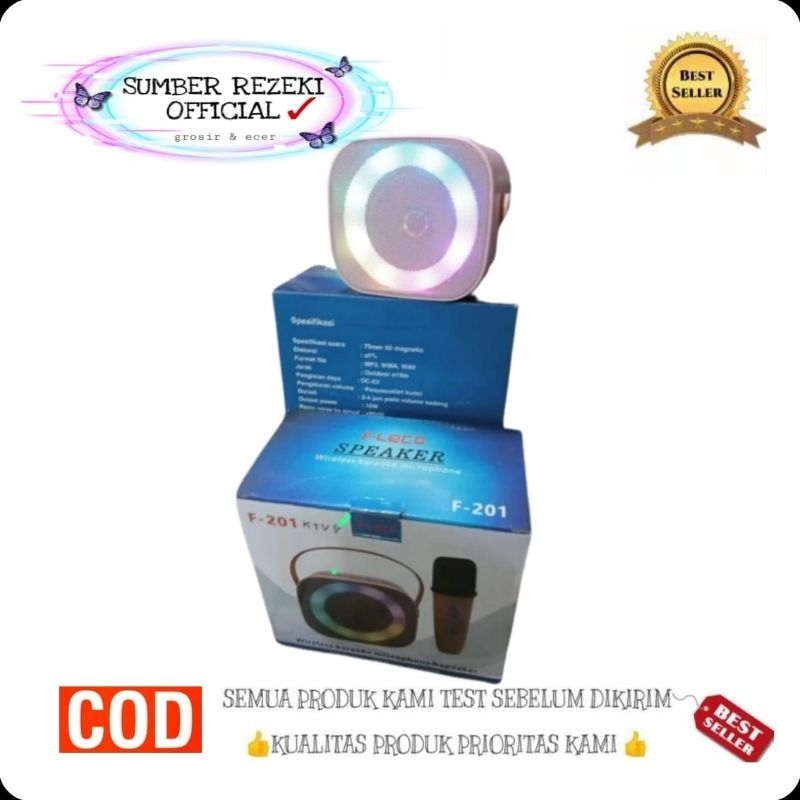 SR - Speaker Bluetooth Mini Portable Fleco F-201 KTV / Speaker Wireless Karaoke Microphone Fleco F-2