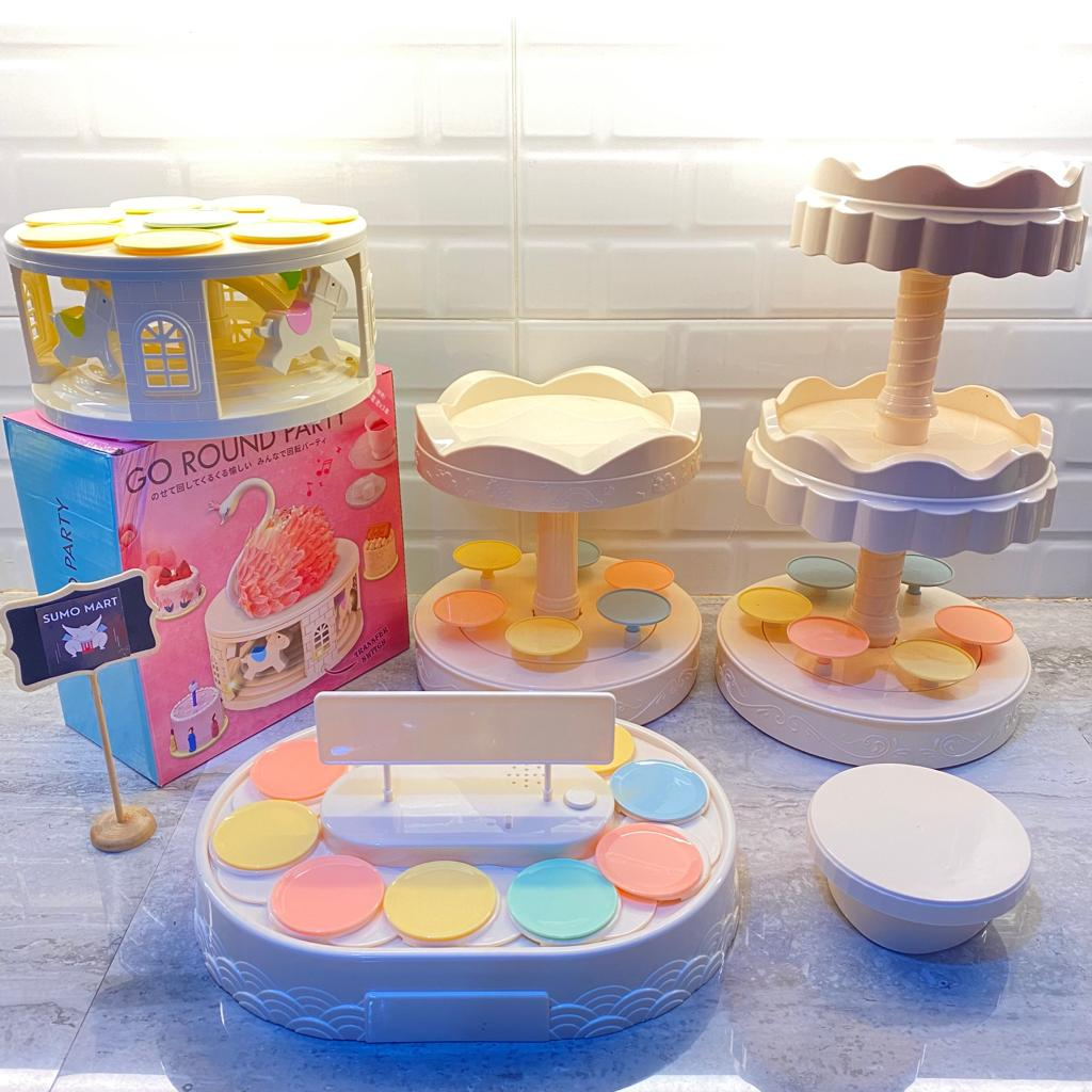 TATAKAN KUE TINGKAT / MEJA PUTAR MUSIK ULANG TAHUN / MEJA PUTAR KUE / MEJA PUTAR DISPLAY / LAZY SUSA