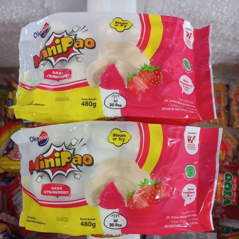 Okepao Minipao Rasa Strawberry isi 30 Pcs