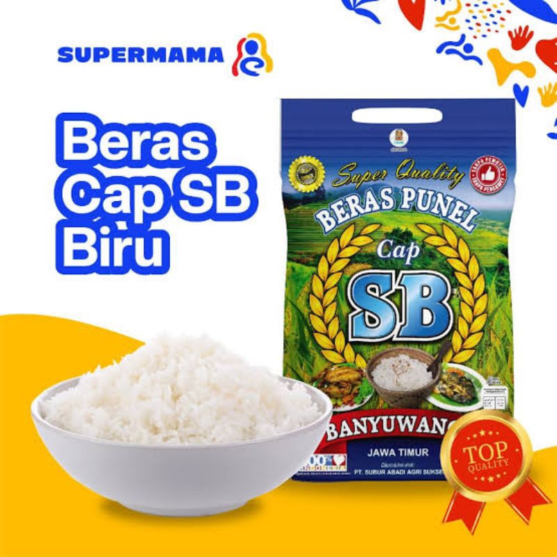 

Beras Punel Asli Bnyuwangi Merk SB BIRU 5KG