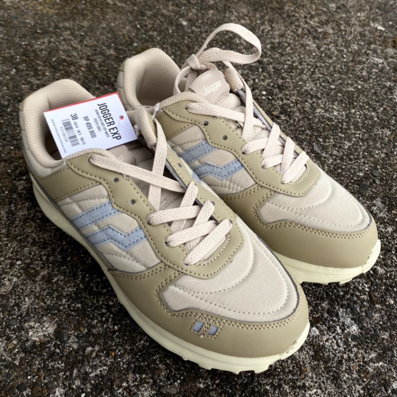 Piero Sepatu Sneakers Pria Jogger Exp khaki Olive Grey Off White PIEP21063