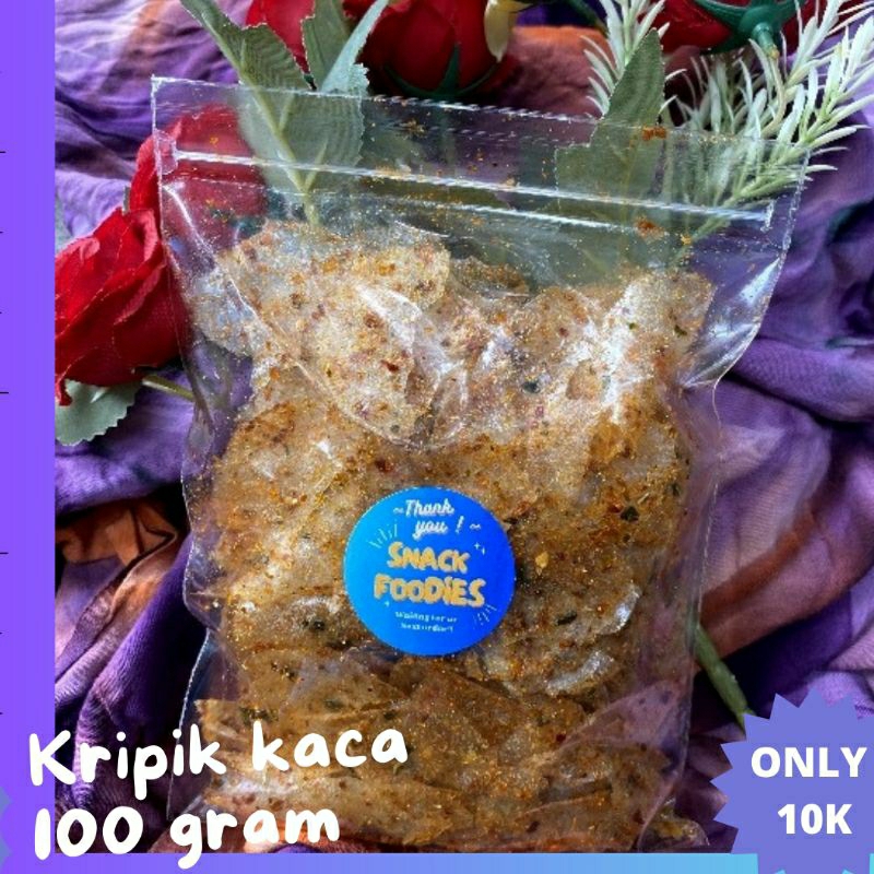 

Kripik kaca 100 gram pedas asin camilan gurih bikin nagih