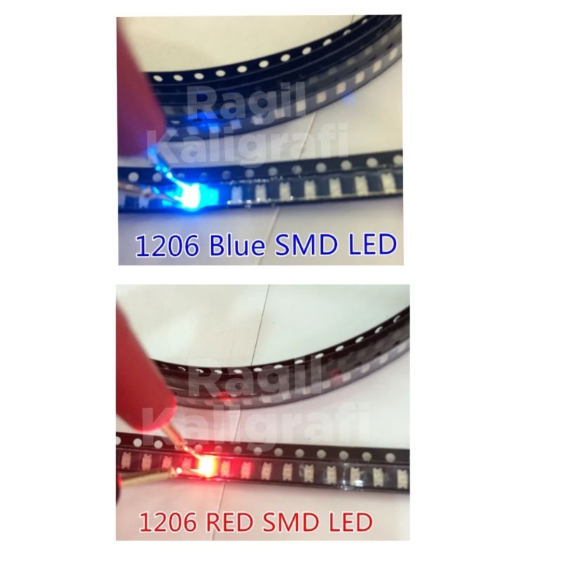 10 pcs LED SMD 1206 WARNA BIRU - LED SMD 1206 WARNA MERAH- LED SMD 1206