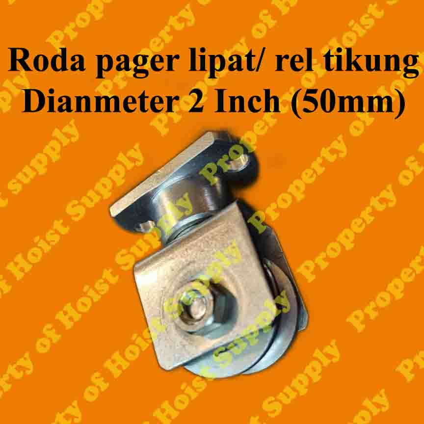 Roda pagar pintu sliding Bull Brand 2 inch (5cm) rel tikung-belok