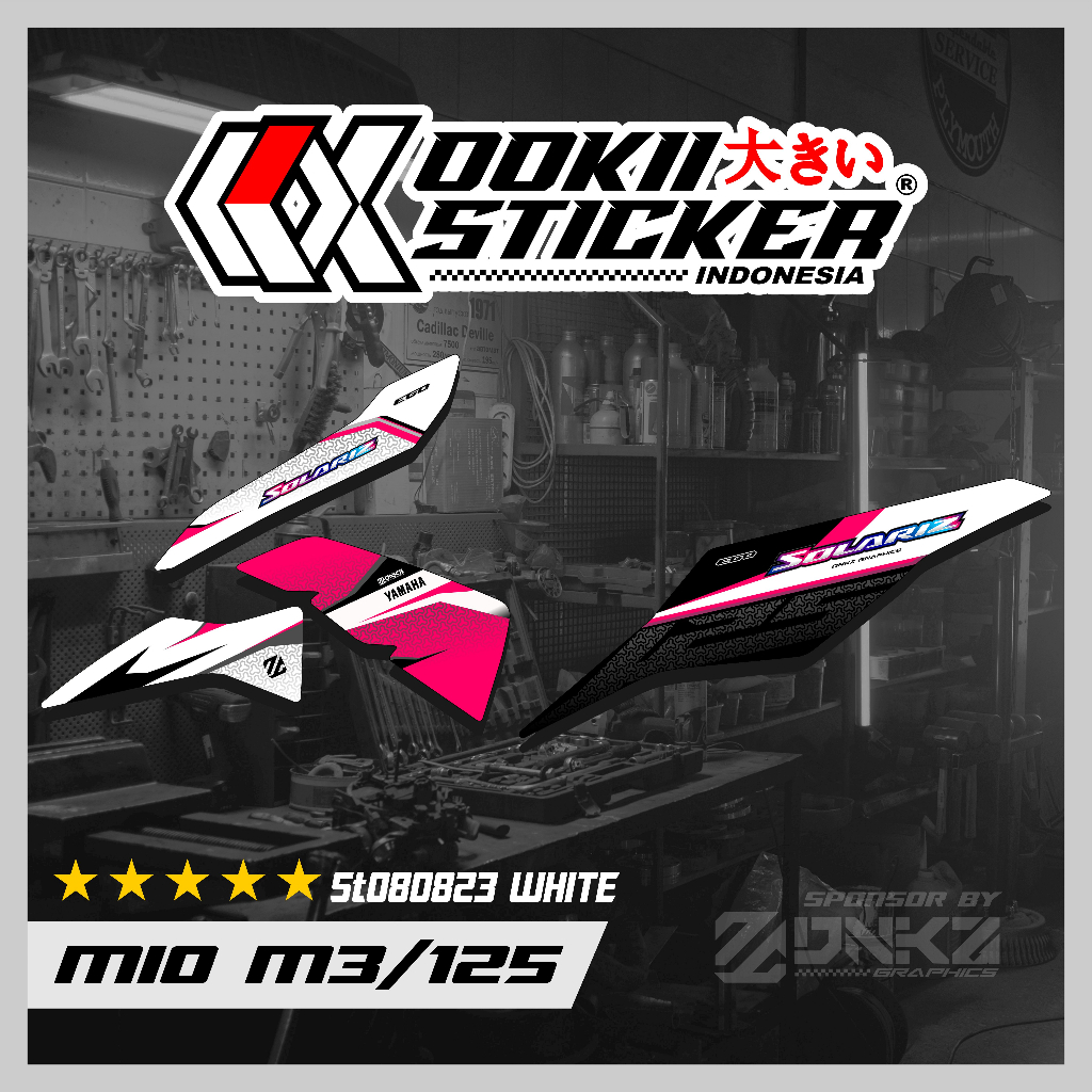 Stiker Mio M3/Z Decal Striping Standar Mio M3/Z Premium Solariz ST080823 WHITE OOKII