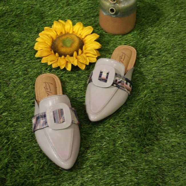 Emery mules sandal wanita abu sandal wanita ungu mules abu mules ungu sandal tenun mules tenun