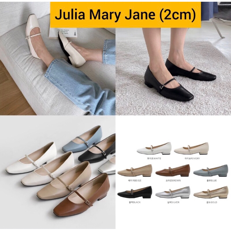 Baru SAPPUN Julia Maryjane Flat Shoes Warna Gold ONLY