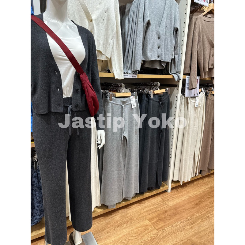 WOMEN Celana Rajut Rib Washable UNIQLO